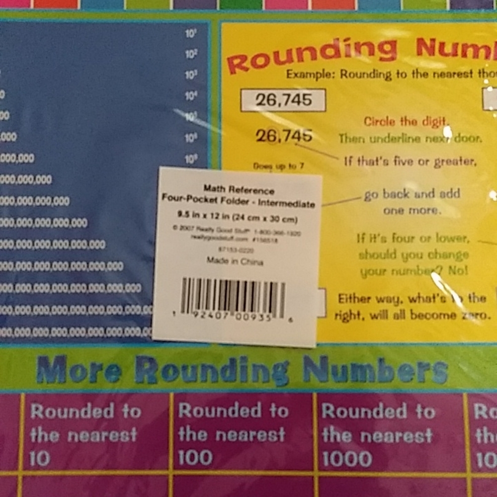 NWT Math Reference Four-Pocket Folder - Picture 8 of 8